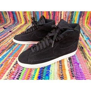 Nike Blazer #895850-003 Mid GS Suede Black White 7Y Women's 8.5 EU 40 GUC